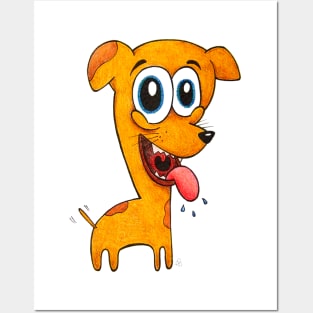 Happy Pup - Cute and Funny Cartoon Dog Posters and Art